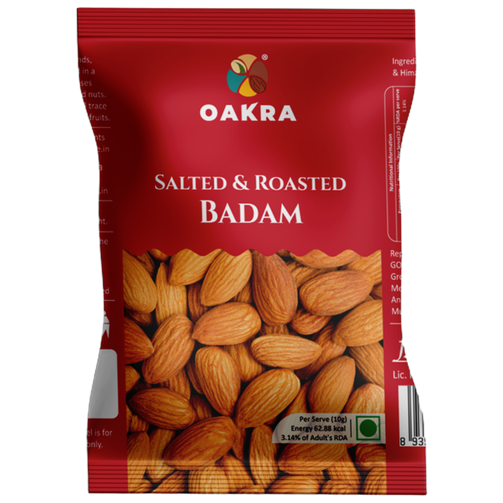 Oakra Salted and Roasted Almonds snack pack