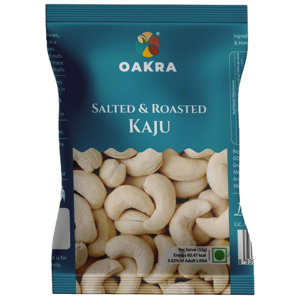 Oakra Salted and Roasted Cashews snack pack
