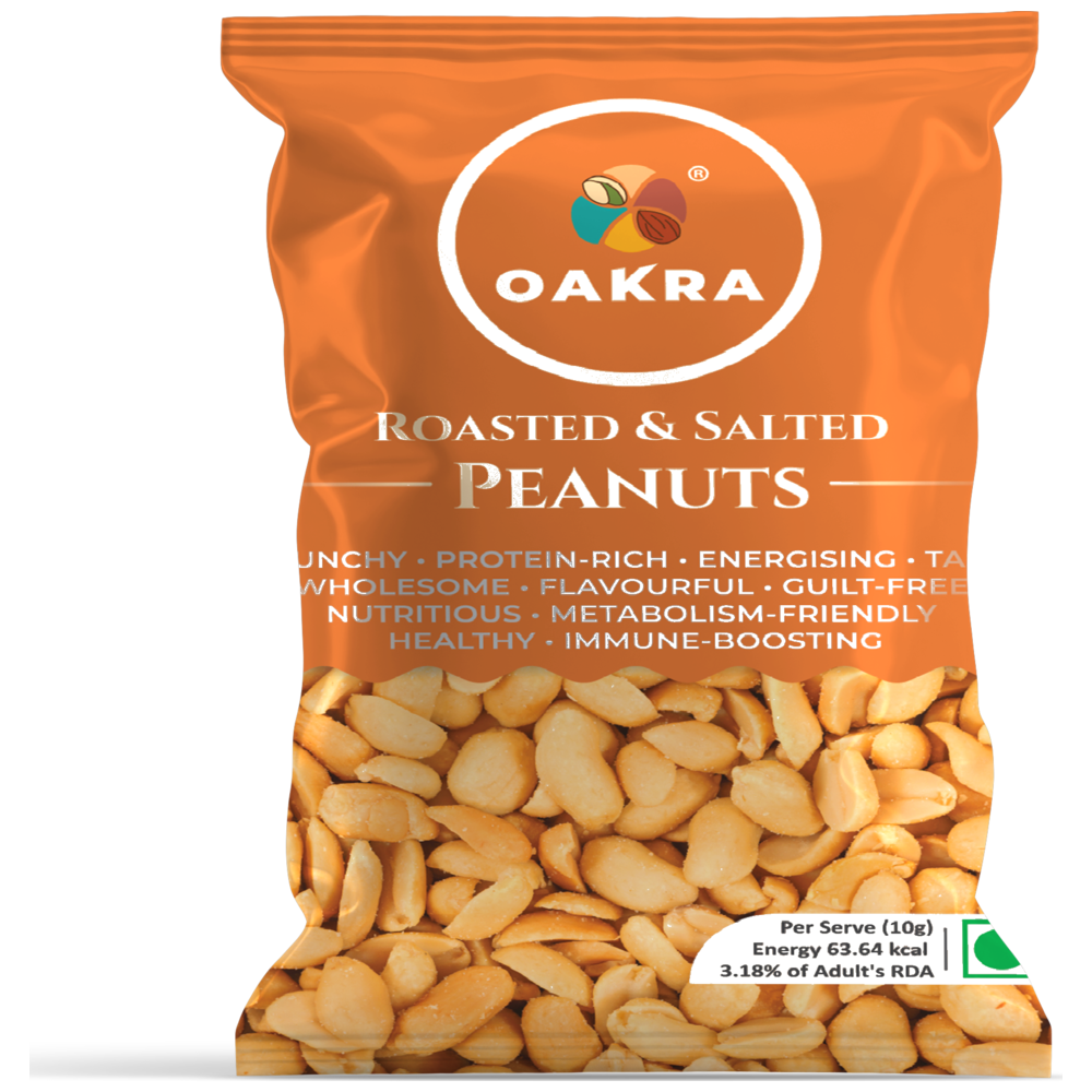 Oakra Roasted and Salted Peanuts front pack